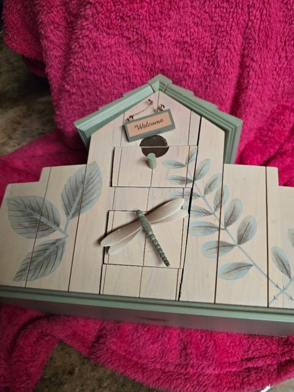 RARE Pfaltzgraff Naturewood Bird House Kitchen-Organizer-Mail Caddy **READ**